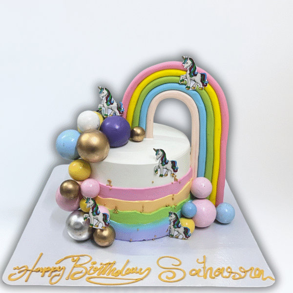 Rainbow and Unicorn Delight Cake For Girls