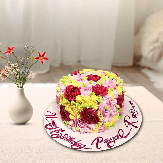 Floral Delightful Cake For Mom