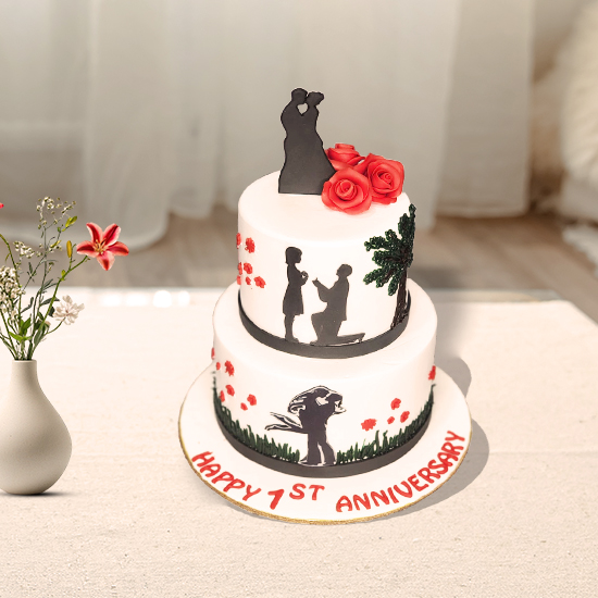 Love Blossom Anniversary Cake