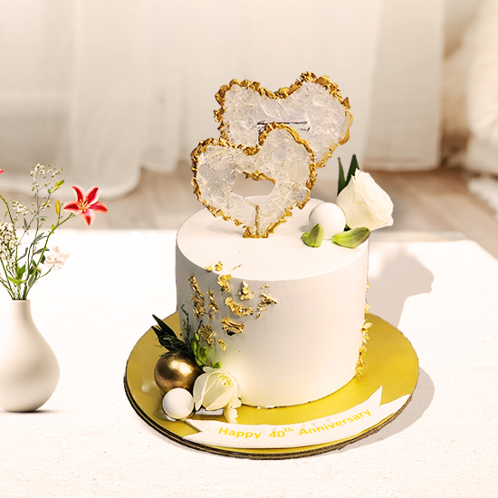 White Elegance Anniversary Cake