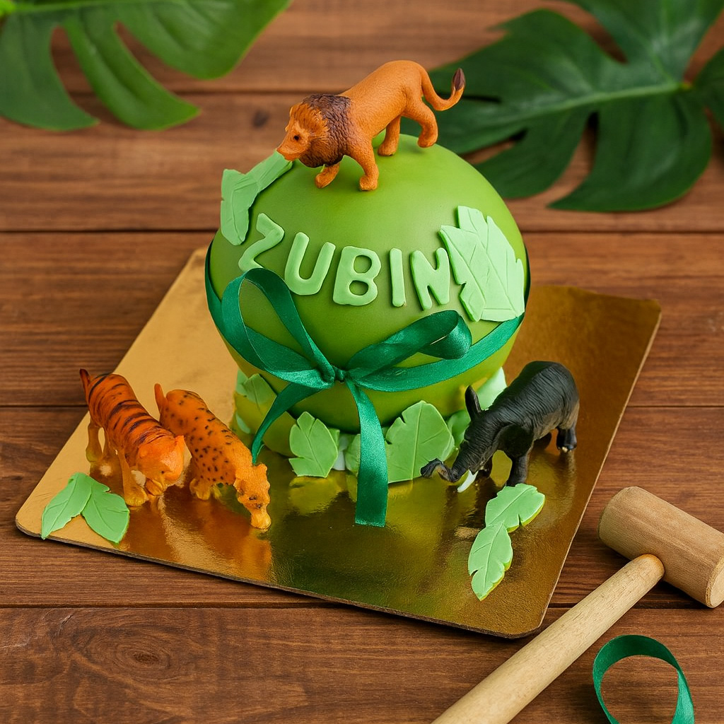 Jungle Theme Pinata Cake