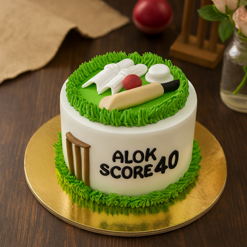 Cricket Theme Cake
