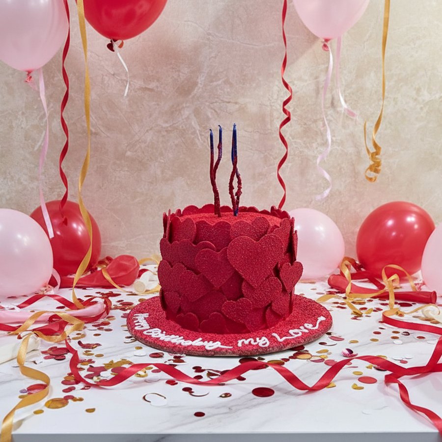 Shimmering Heart Cake