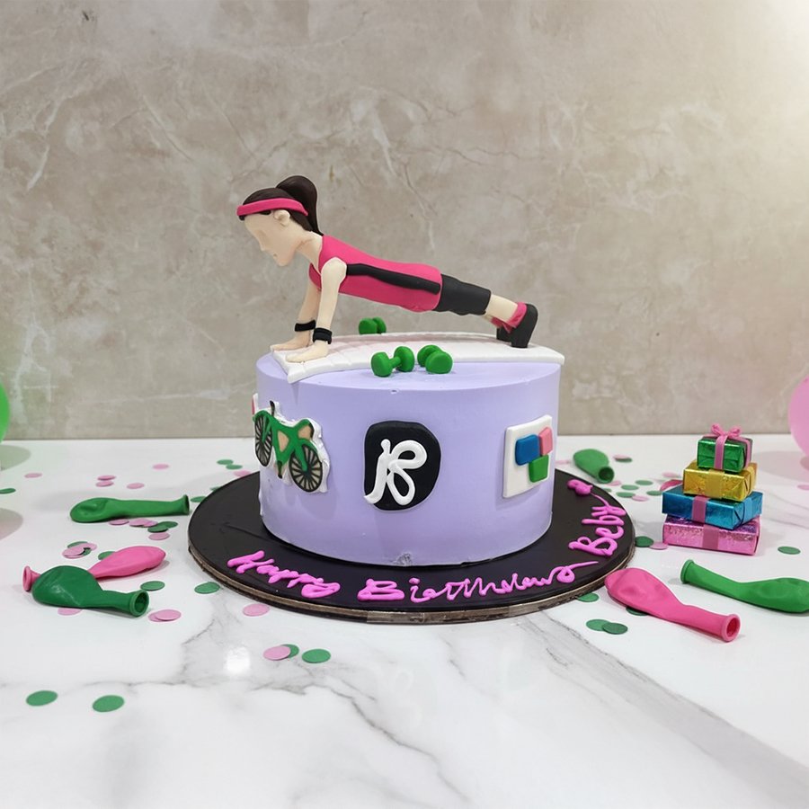 Fit & Fabulous" Custom Gym Girl Cake