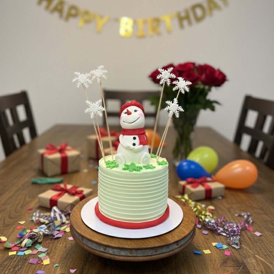 Holiday Snowfall Christmas Cake