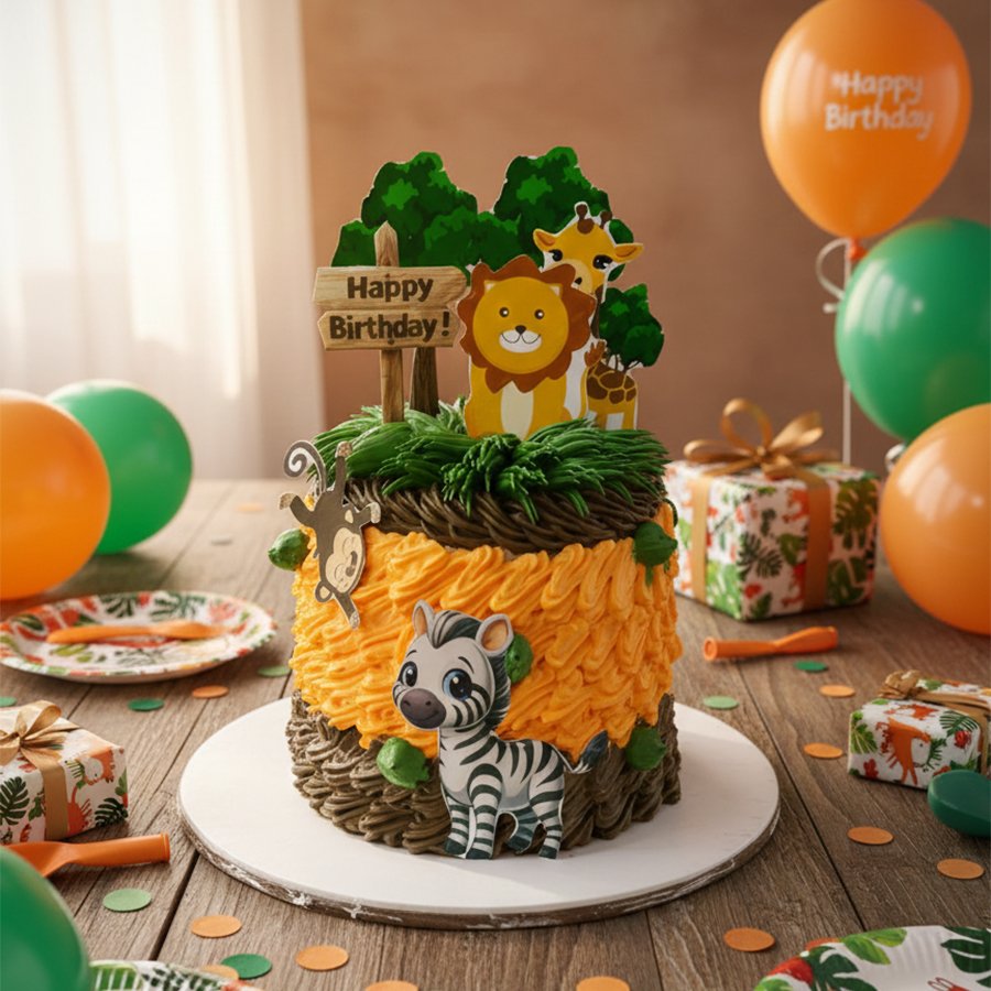 Wild Safari Adventure Birthday Cake