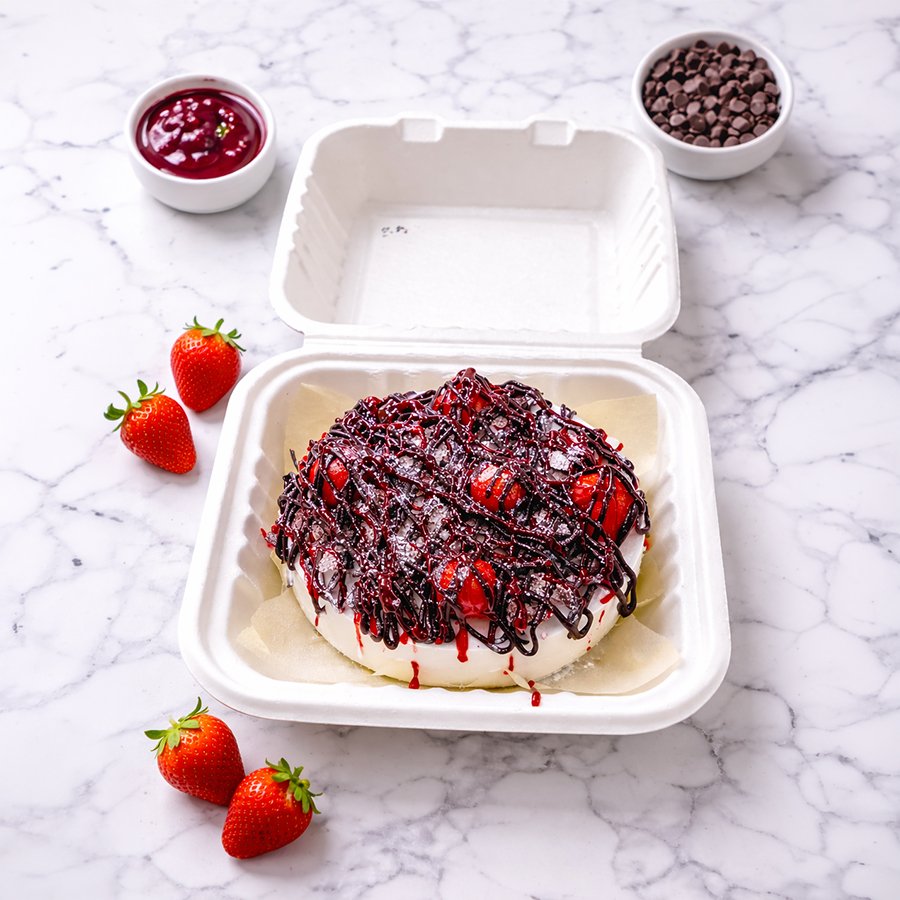 Gourmet Strawberry & Chocolate Drizzle Bento Cake