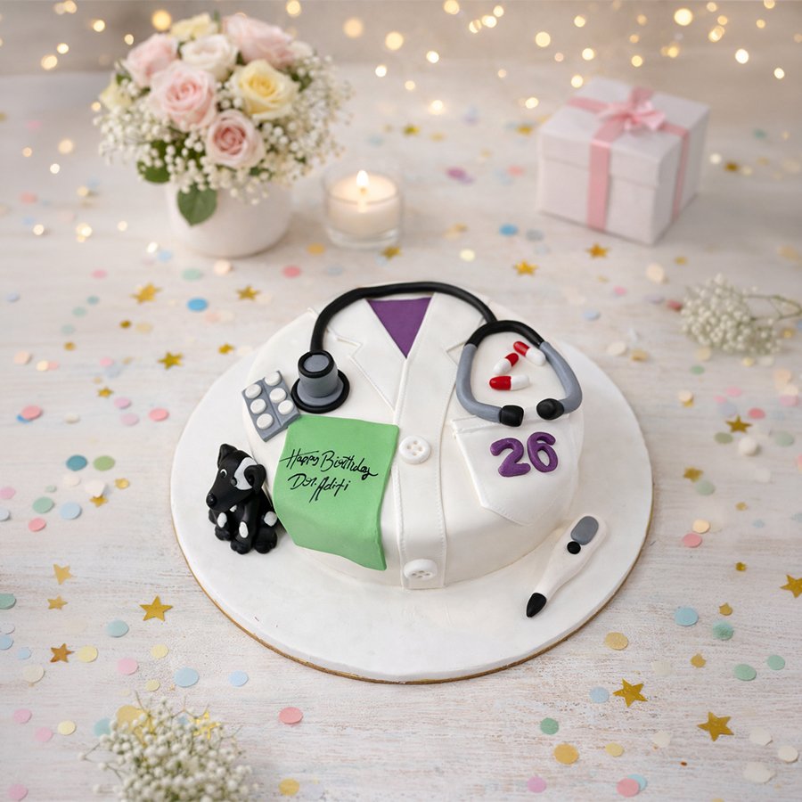 Personalized Doctor’s Apron Professional Cake