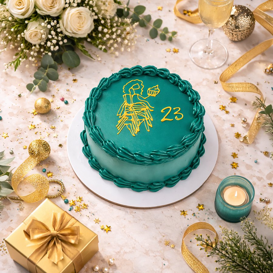 Emerald Green Zodiac Virgo Birthday Cake