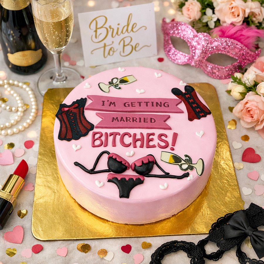 Sassy Pink Bachelorette Celebration Cake