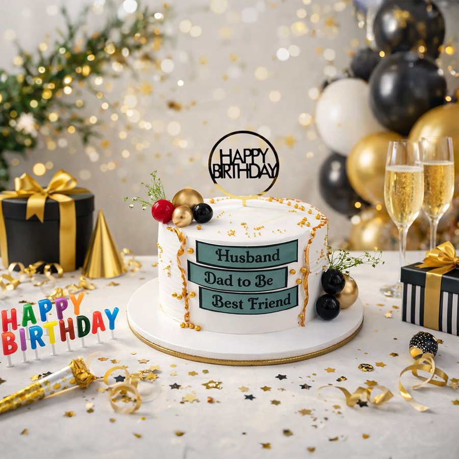 Triple Blessing | Husband, Dad-to-Be & Best Friend Cake