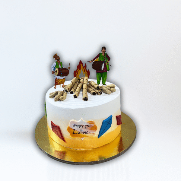 Vibrant Holi Festival Cream Cake with Pichkari Designs