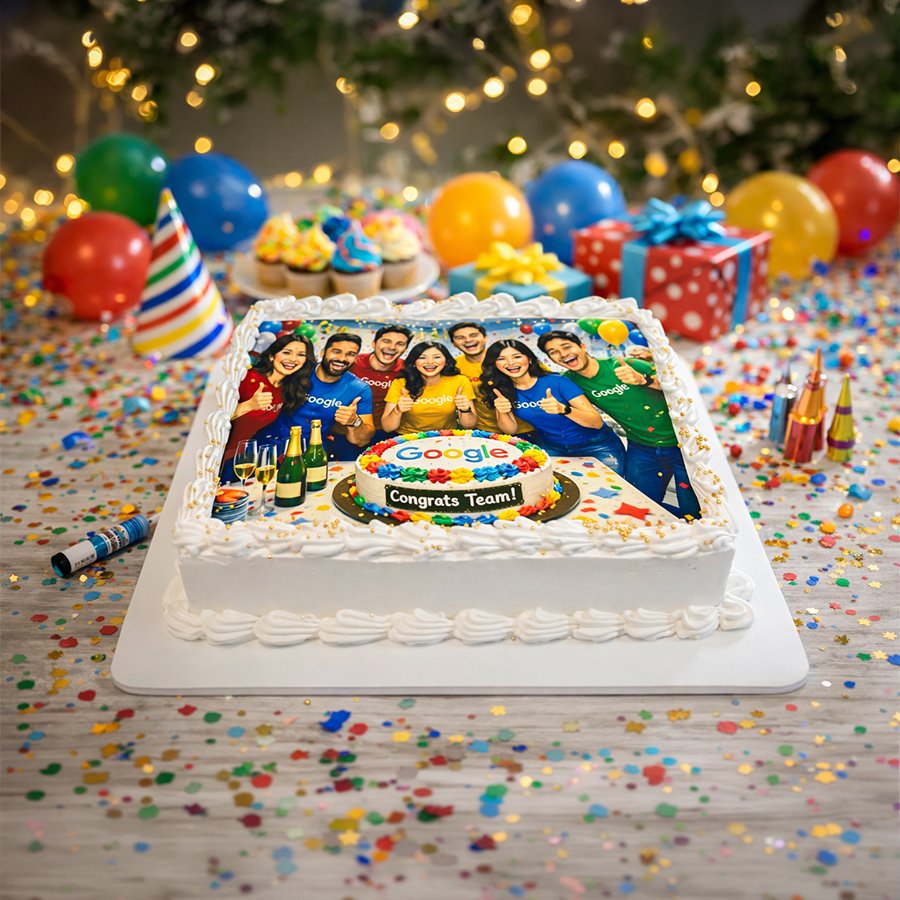 Custom Google Team "Congrats" Photo Cake