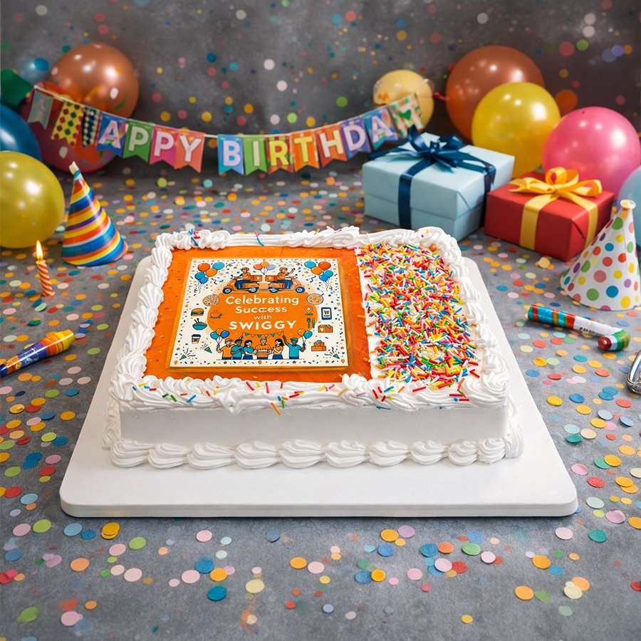 Swiggy Partner Success Edible Image Cake