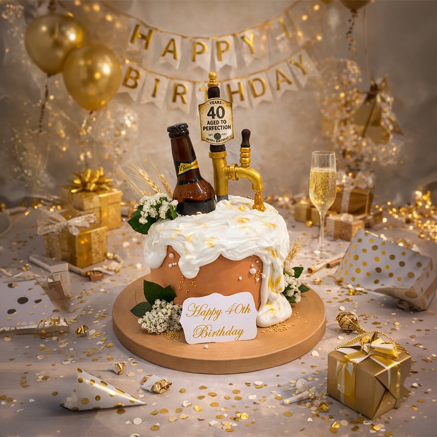 "Aged to Perfection" Beer Mug Cake