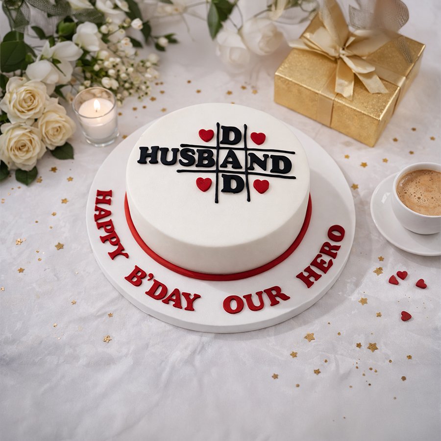 Husband & Dad "Our Hero" Tic-Tac-Toe Cake