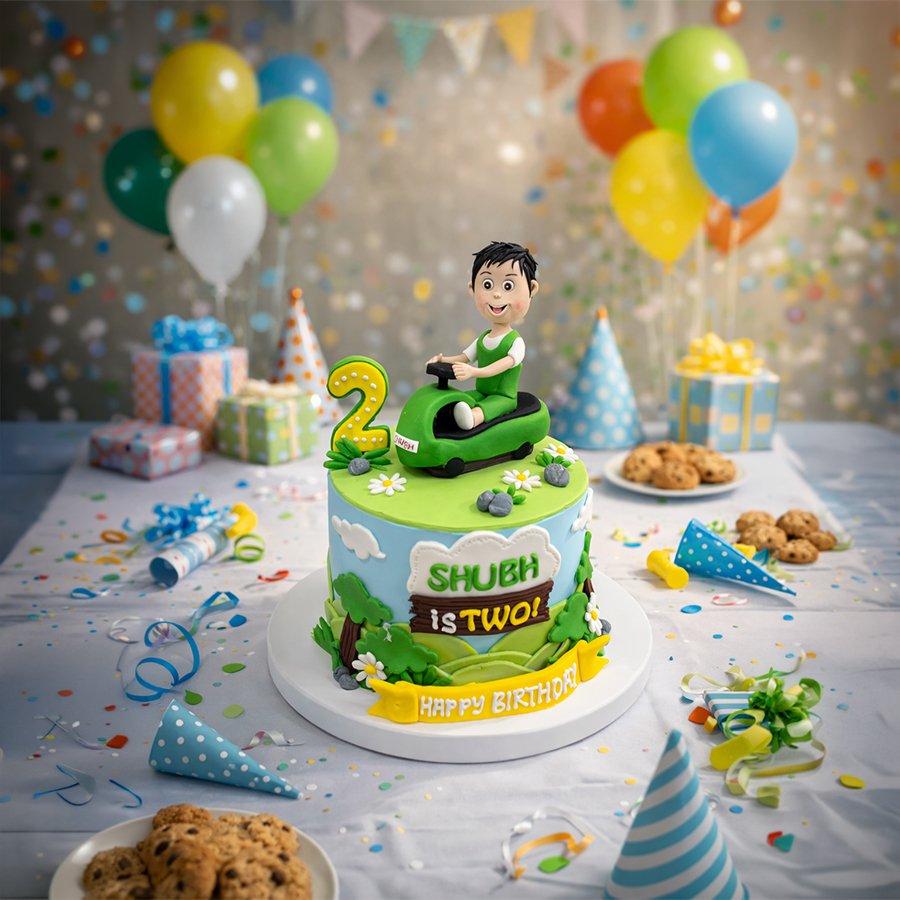 Custom 2nd Birthday "Little Driver" Theme Cake