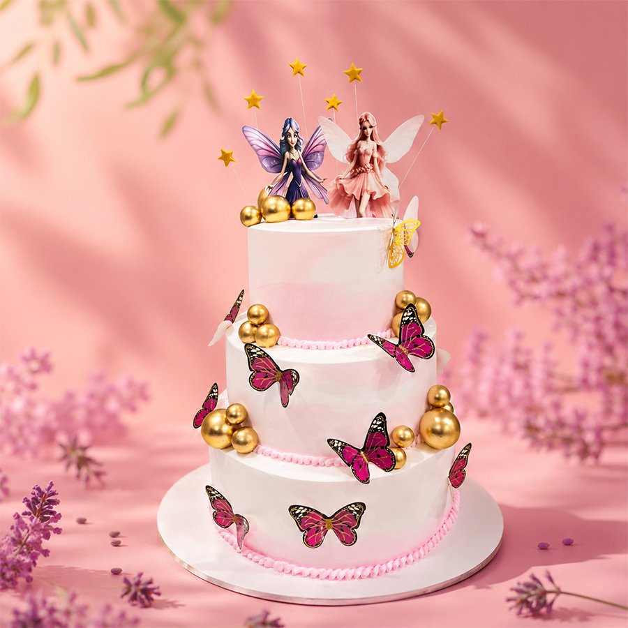 Enchanted Fairy & Butterfly 3-Tier Cake