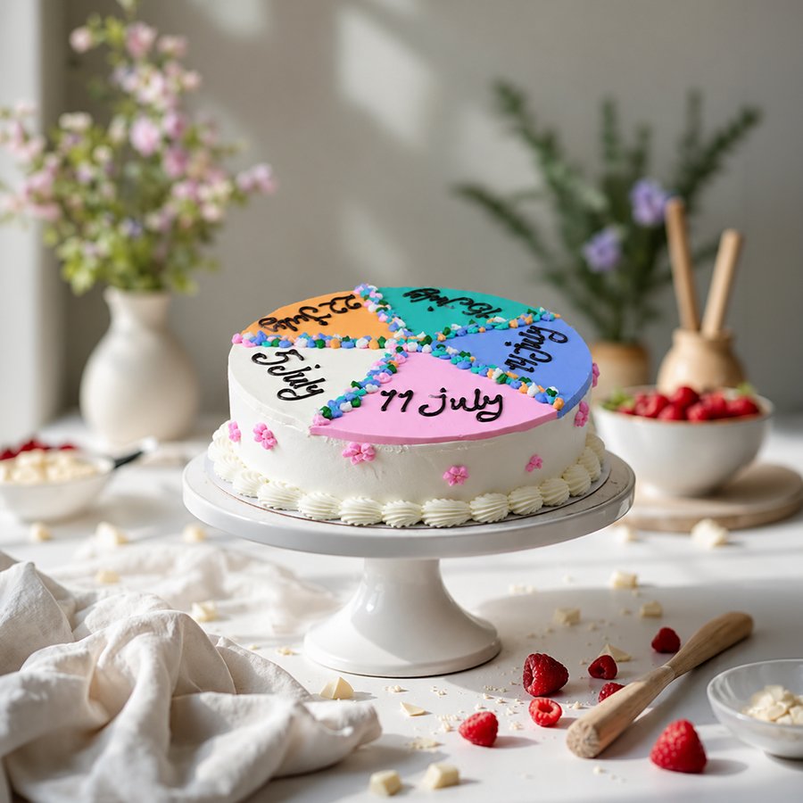 Multi-Date Calendar Slice Cake