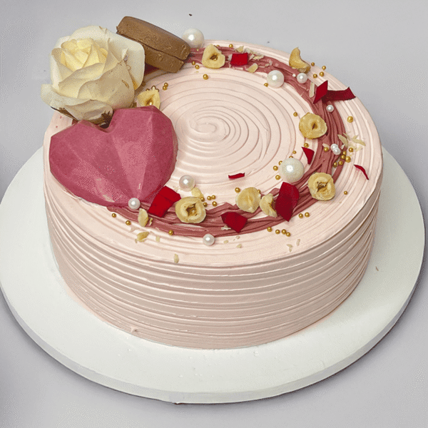 Fresh Lemon, Blueberry & White Rose Birthday Cake