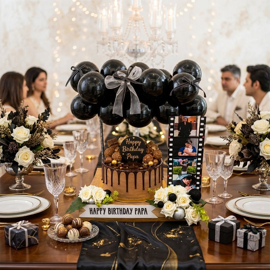 Executive Black & Gold "Papa" Personalized Birthday Hamper