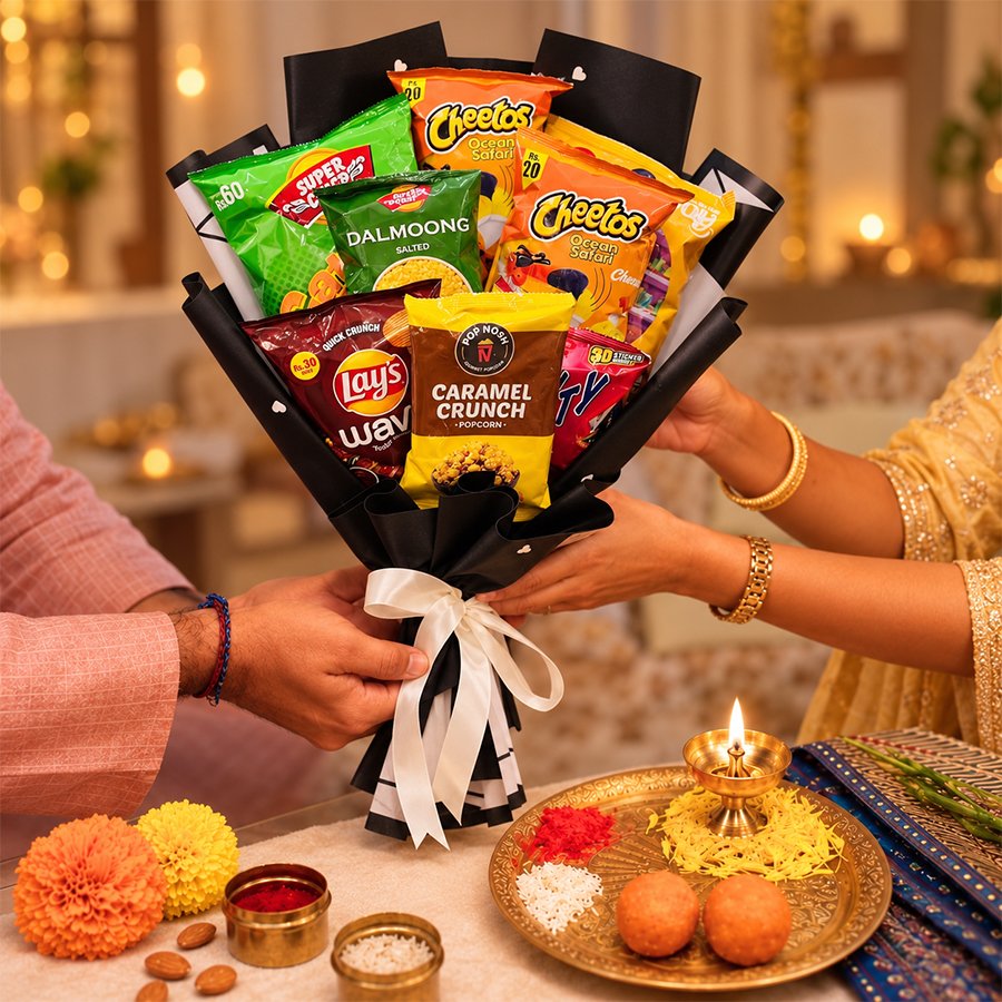Festive Delight Sweet & Savory Snack Bouquet