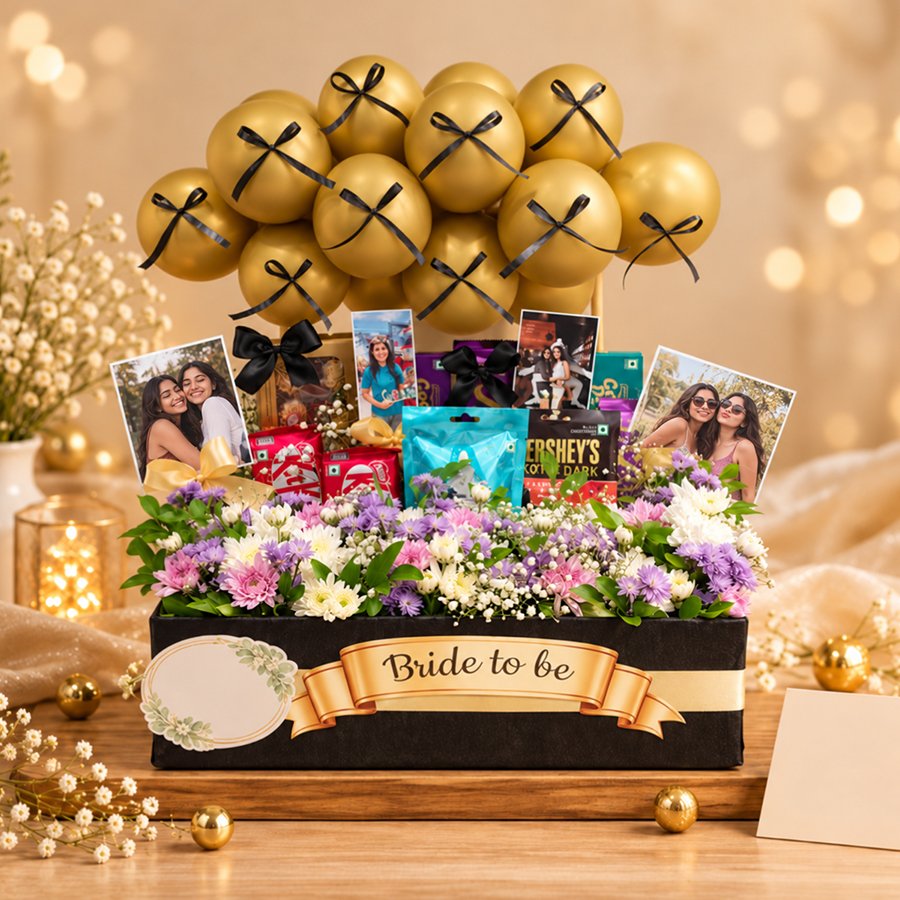 Elegant Bride-to-Be Floral & Chocolate Keepsake Box