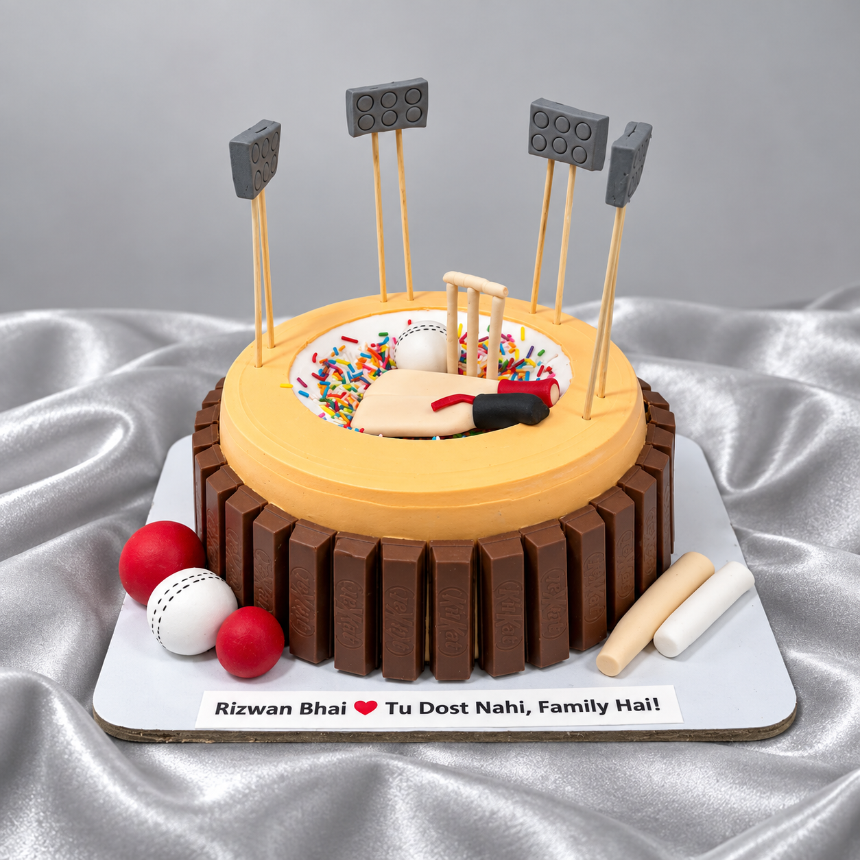 Cricket Stadium KitKat Cake