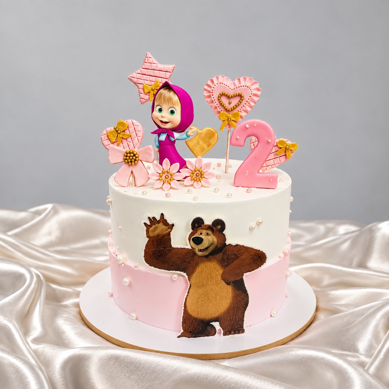 Masha and the Bear 2nd Birthday Cake