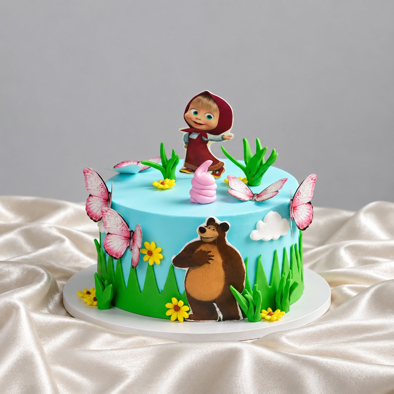 Masha and the Bear Meadow Butterfly Cake
