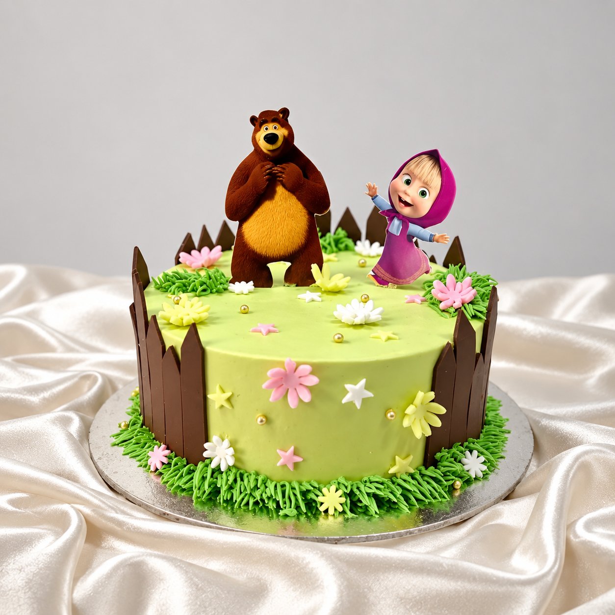 Masha and the Bear Green Meadow Cake