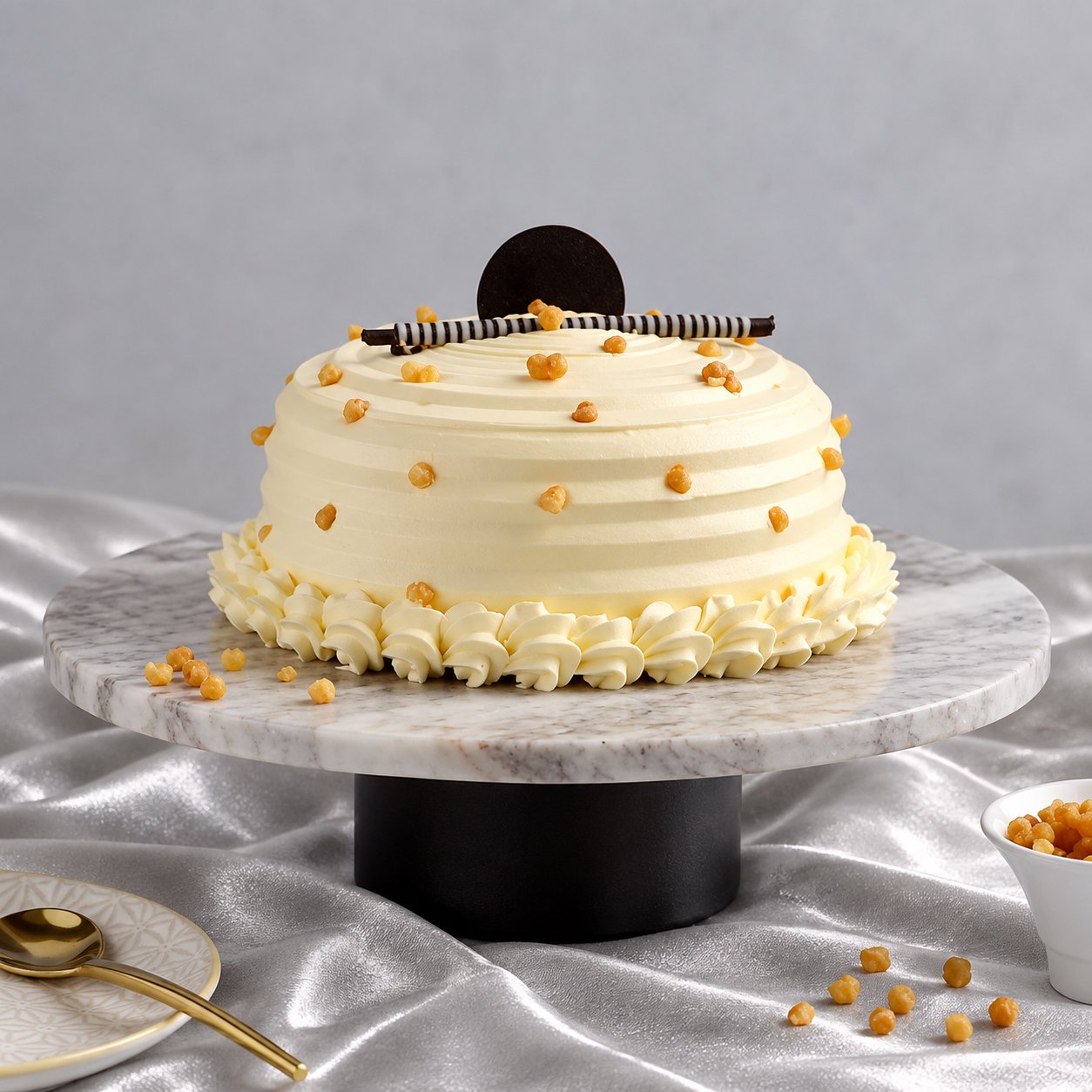 Butterscotch Crunch Ribbed Cake