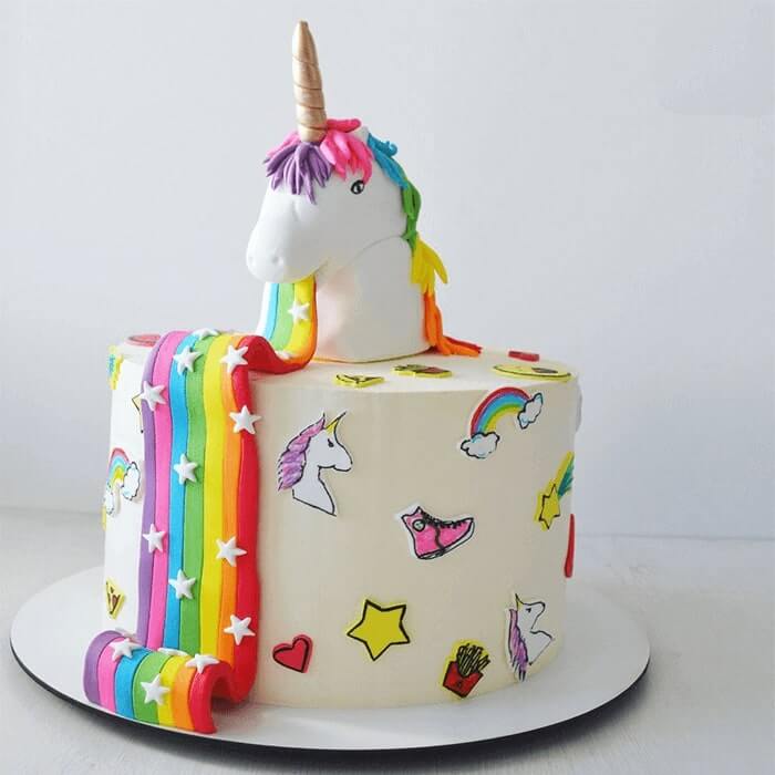 How to Draw a Rainbow Unicorn Cake 🌈🦄🎂 - YouTube