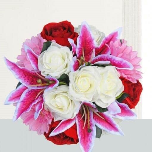 Bunch of Lily, Roses and Gerbera