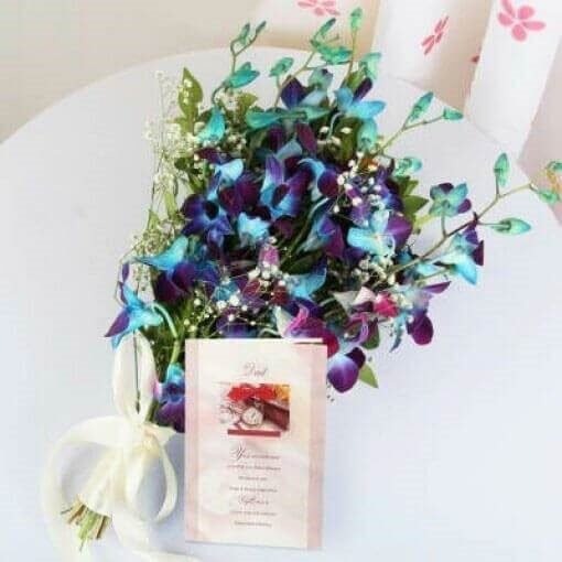 Blue Orchid With Card