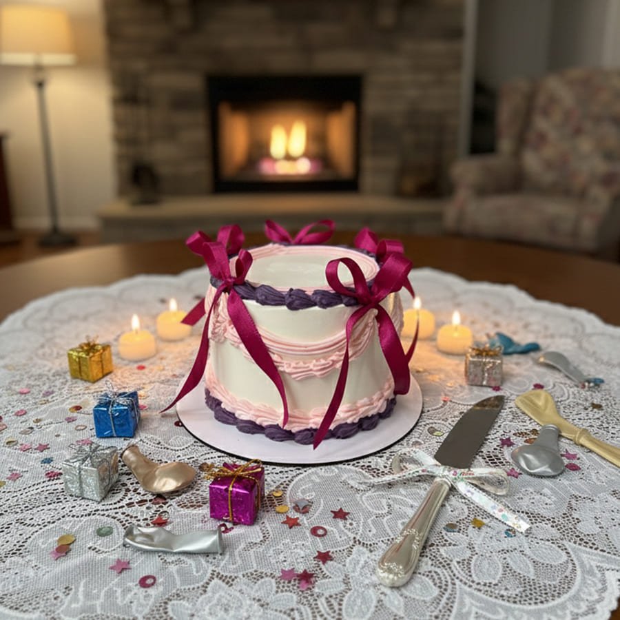 Red Bow Celebration Cake