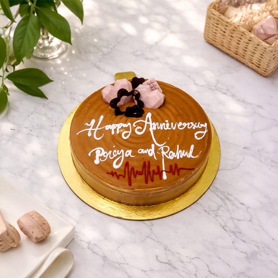 My Heartbeat" Chocolate Anniversary Cake
