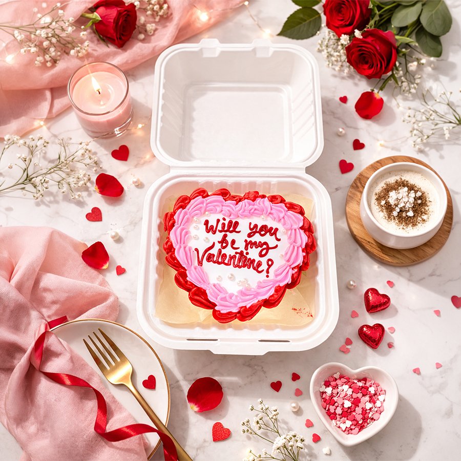 Heart-Shaped Proposal Cake – "Will You Be My Valentine?"