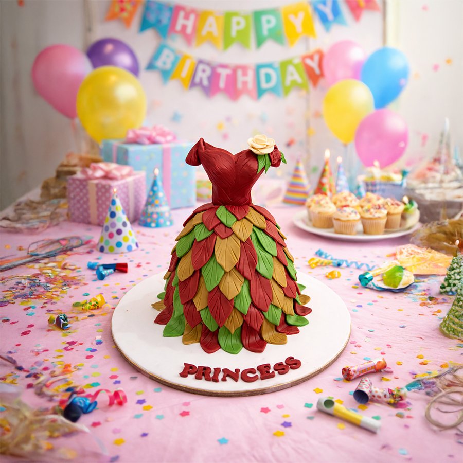 Royal Elegance | 3D Petal Gown Princess Cake