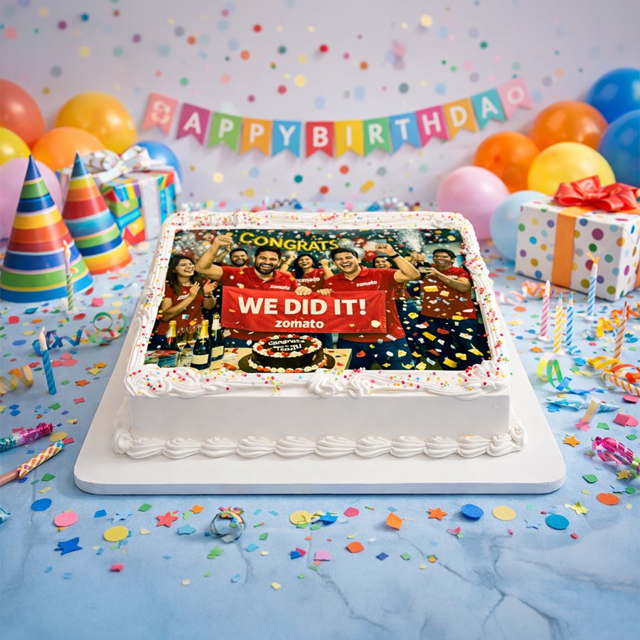 Zomato Corporate Success Photo Cake