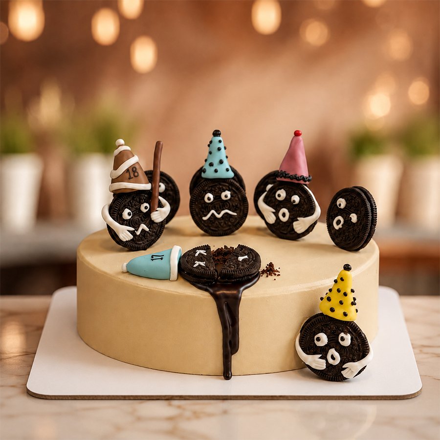 Funny Oreo Birthday Party Cake