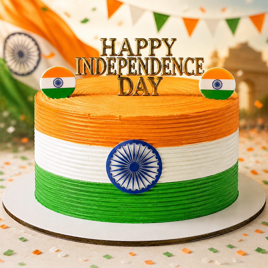 Indian Tricolor Patriotic Celebration Cake