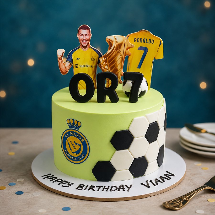 CR7 Al Nassr Cristiano Ronaldo Football Birthday Cake