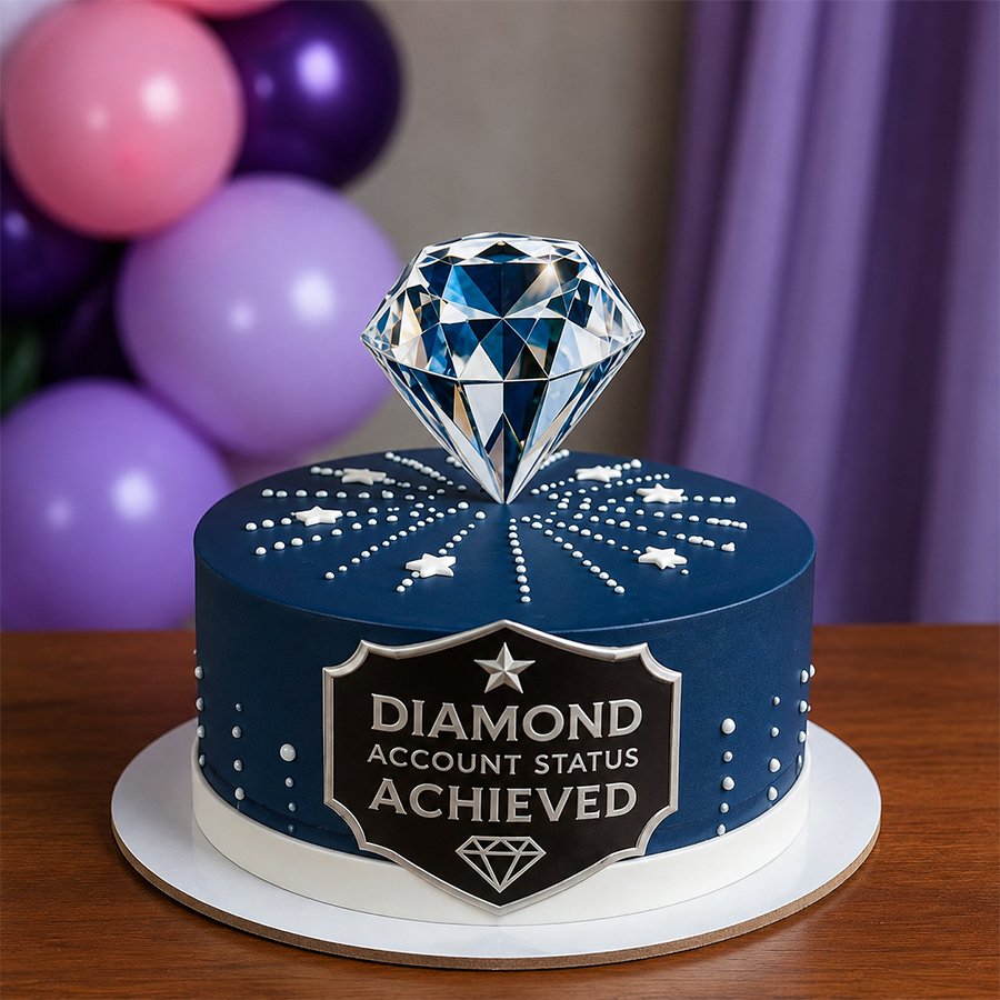 Diamond Status Achievement & Milestone Custom Cake