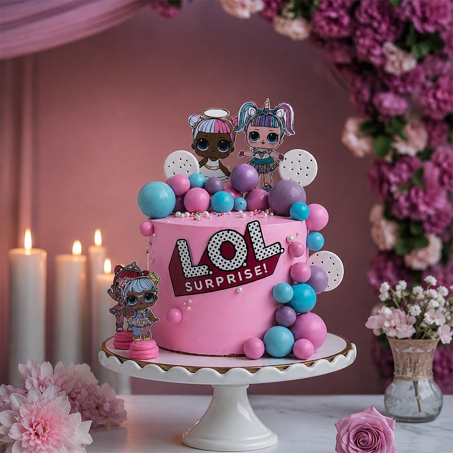 L.O.L. Surprise Doll Pink & Purple Bubble Sphere Cake