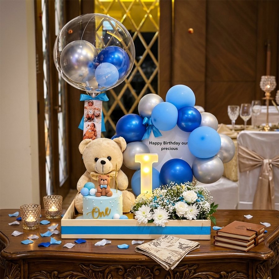 Precious Teddy Bear 1st Birthday Personalized Hamper