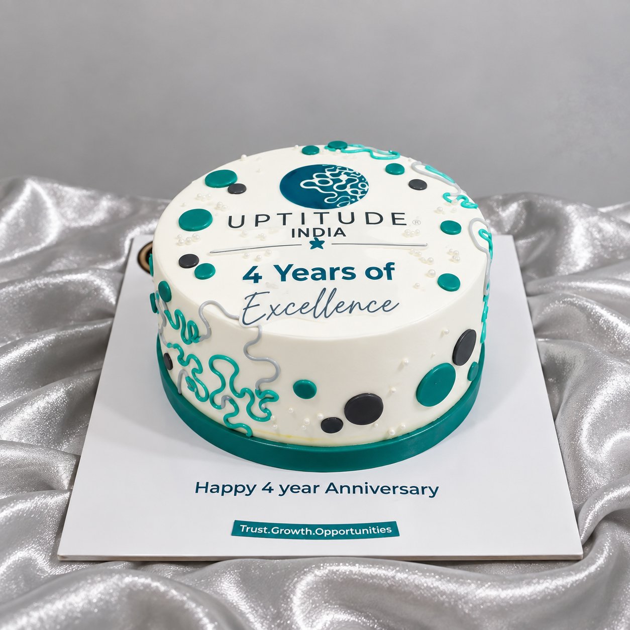 Corporate 4th Anniversary Branding Cake